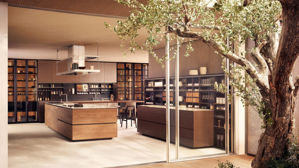 Poliform kitchen and living room display at Unscripted Spaces showroom in La Jolla