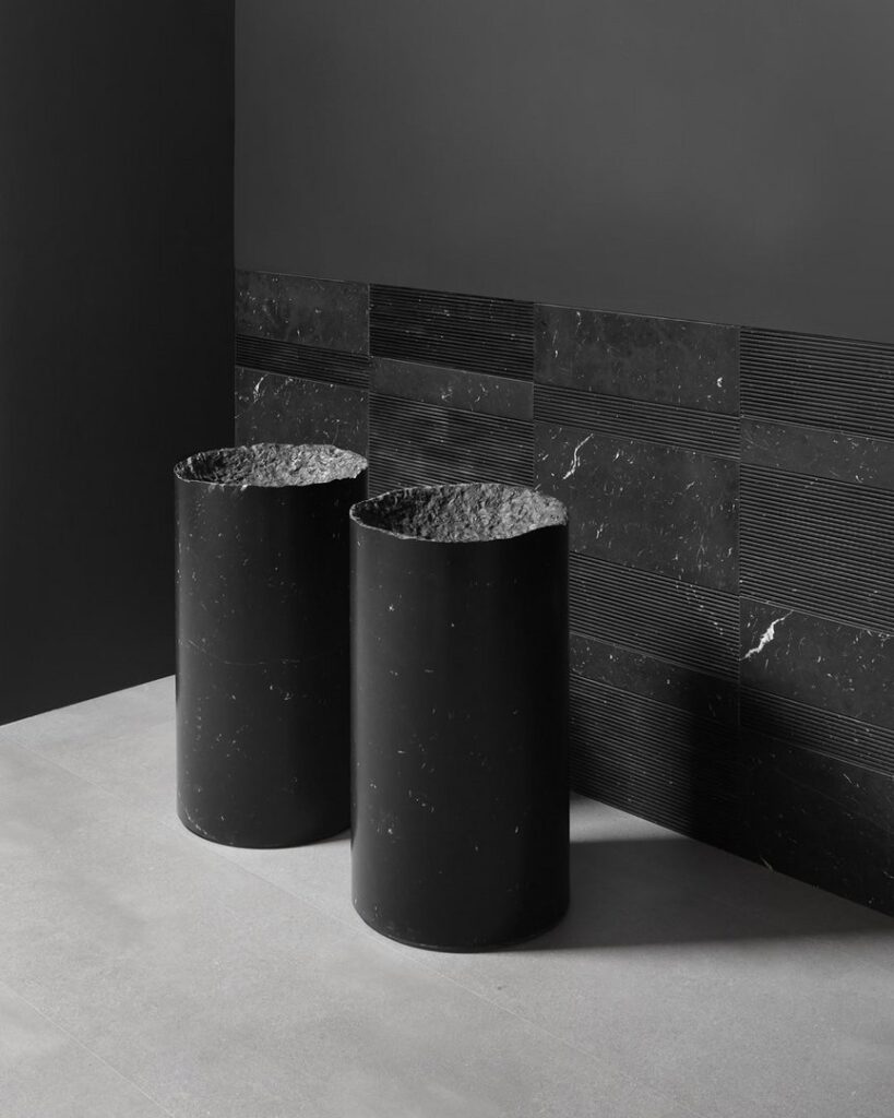 High-end sculptural sink design in marble by Paolo Ulian