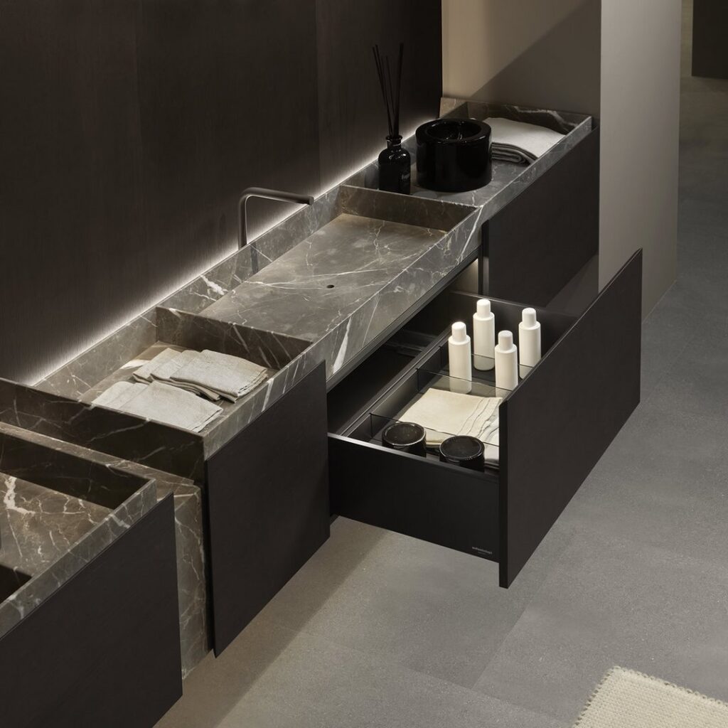 freestanding marble sink architectural bathroom design