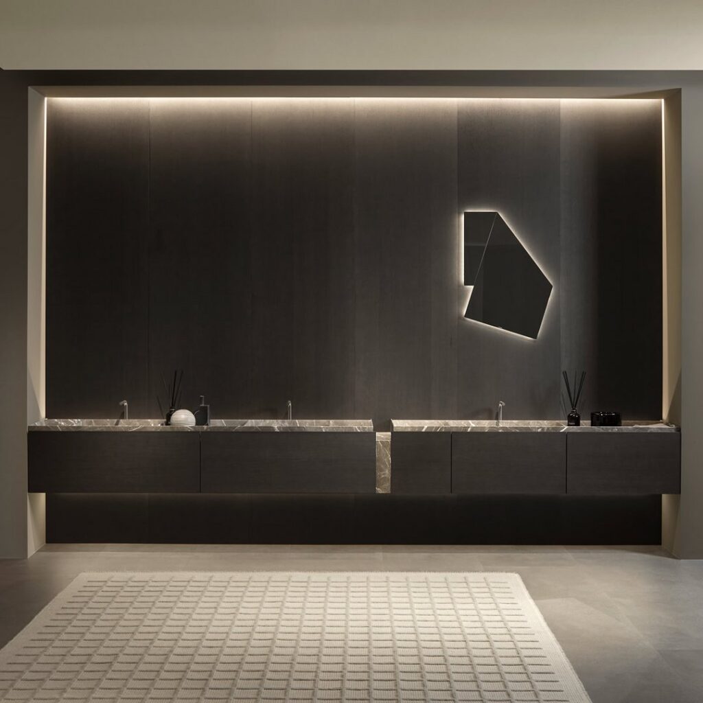 cube marble basin wall mounted minimalist bathroom