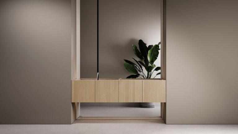 Lineadacqua marble sink with hidden wall faucet