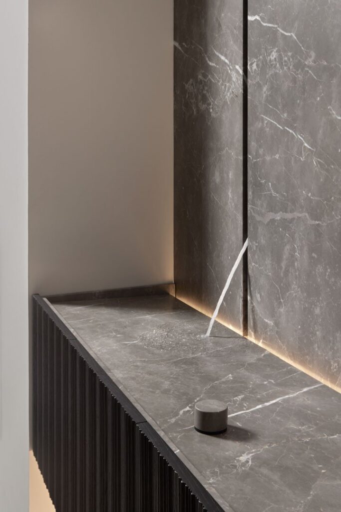 Sculptural sink detail by antoniolupi