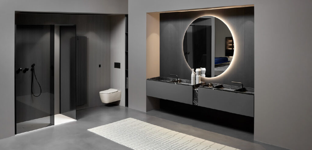 antoniolupi Nabatei solid marble sink top, luxury bathroom design La Jolla