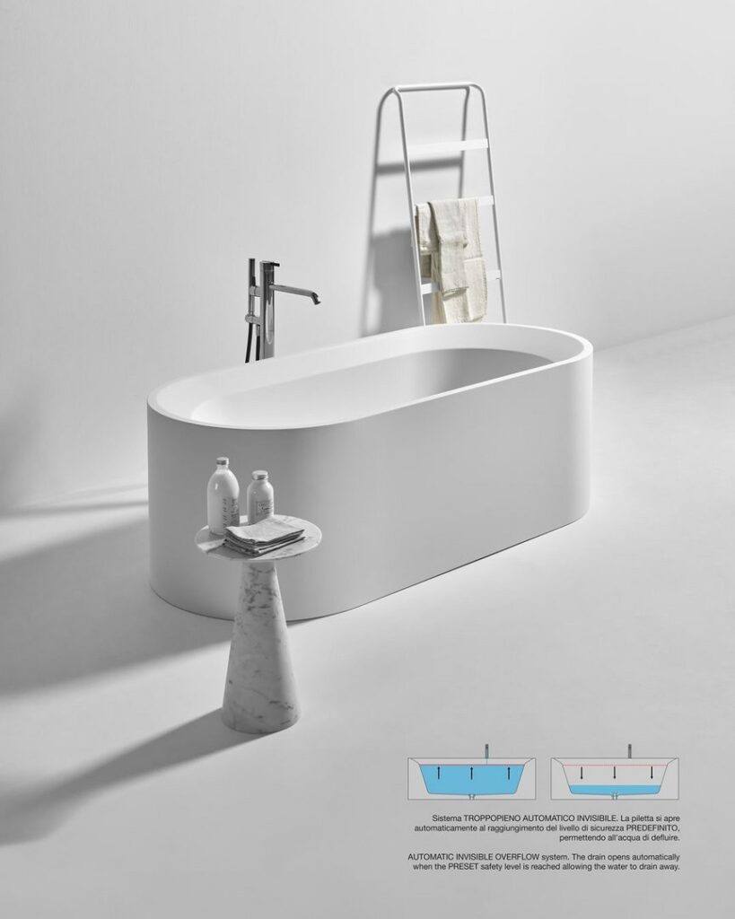 Soft-touch freestanding bathtub by antoniolupi, contemporary Italian design San Diego