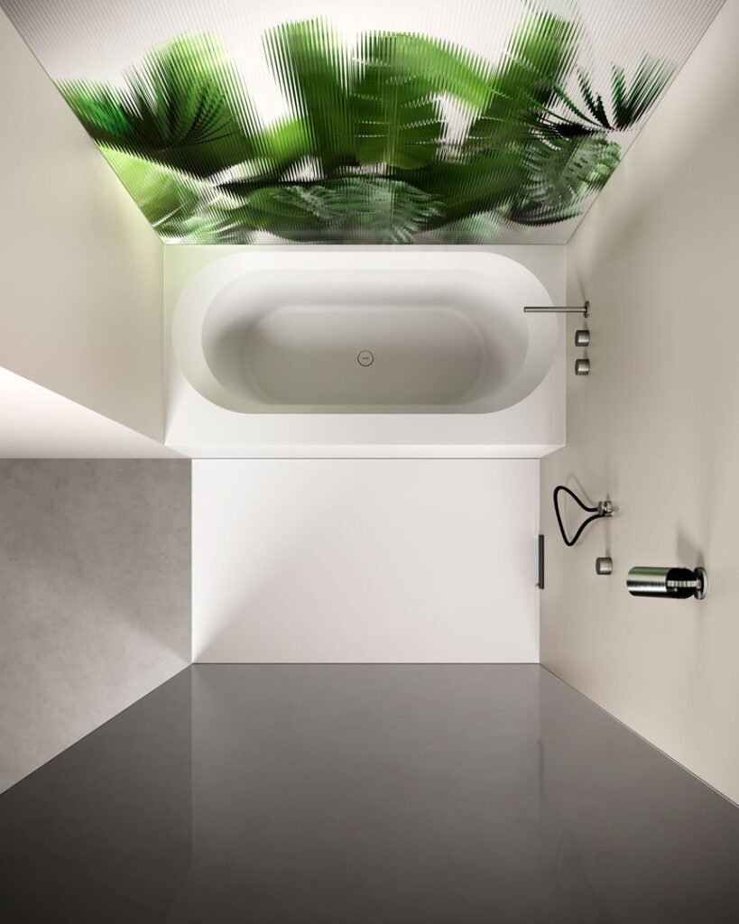 antoniolupi Oasi recessed tub with Cristalplant surround, luxury bathroom remodel La Jolla