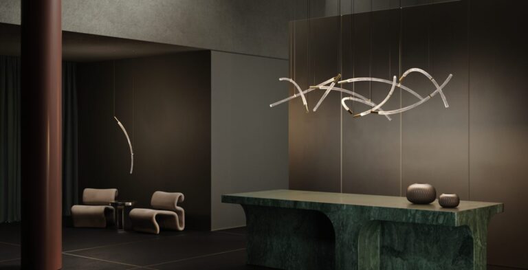 BOMMA Flare crystal rod lighting collection — luxury lighting for contemporary interiors