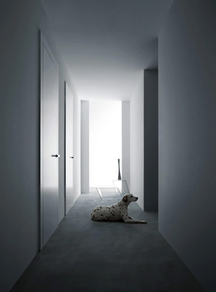 Lualdi Filo 55S/T tambour-core door in Italian contemporary design