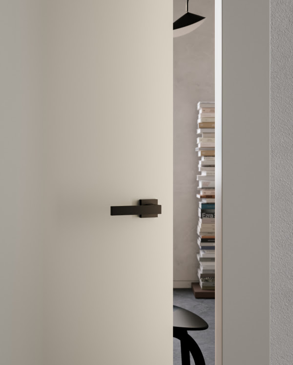 Lualdi Filo 55S/T minimalist hinged door for contemporary bathroom or closet