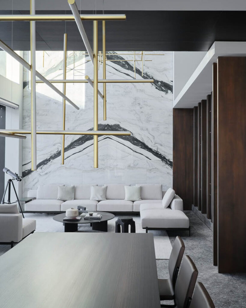 Modern Italian furniture in contemporary penthouse interior