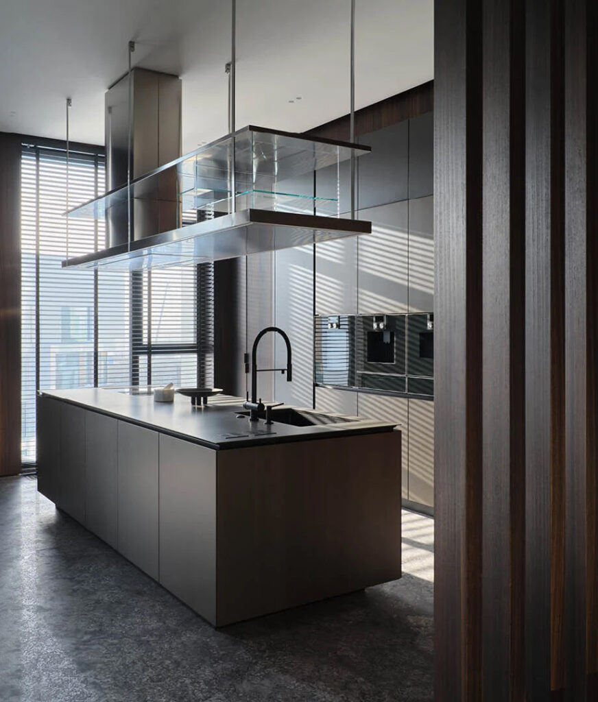 Poliform Artex kitchen in Akbulak Riviera penthouse, Astana