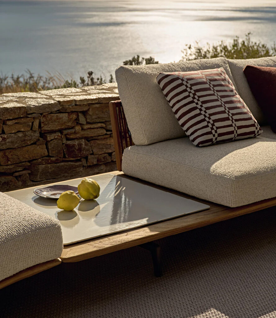 Modular outdoor sofa with double cushions by Emmanuel Gallina for Poliform