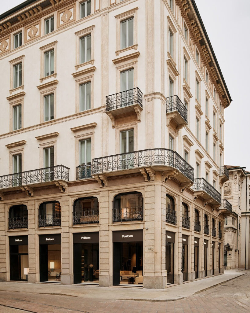 Poliform new flagship store Piazza della Scala Milan interior