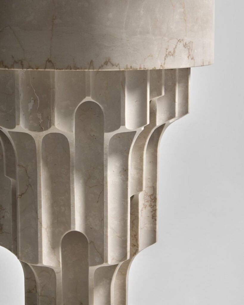 antoniolupi Carsico sink with exposed core holes and light shadow detail, La Jolla showroom