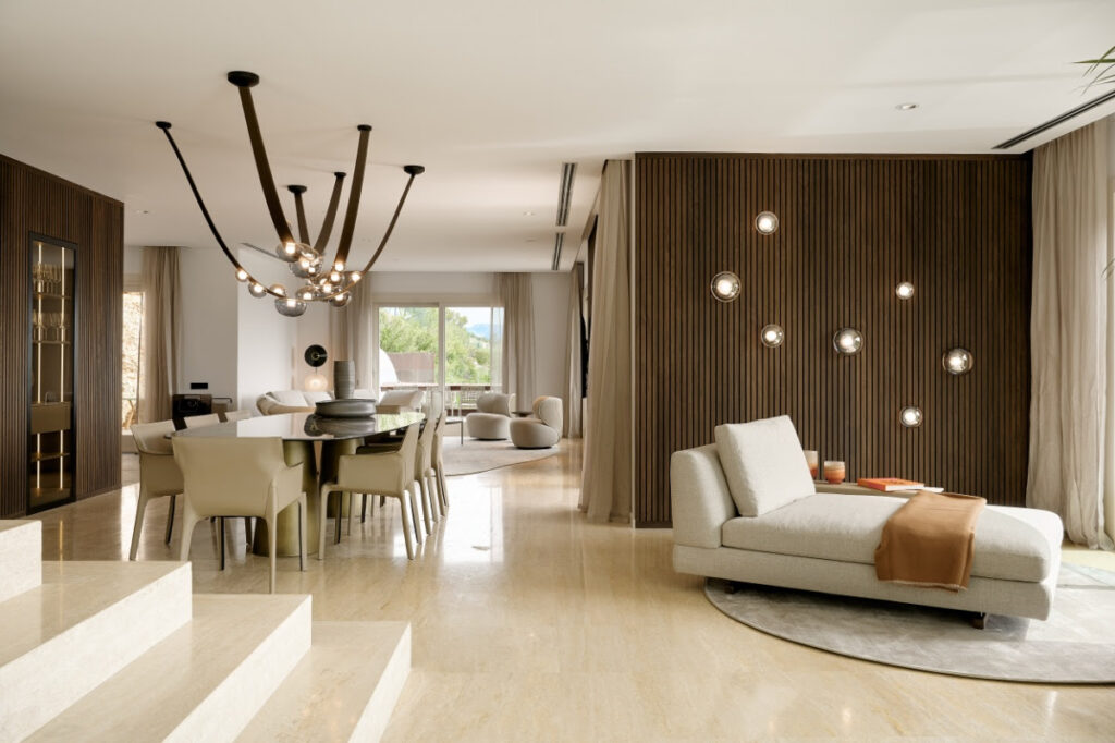 BOMMA Dew Drops pendant and wall lighting, The View Villa Mallorca luxury interior