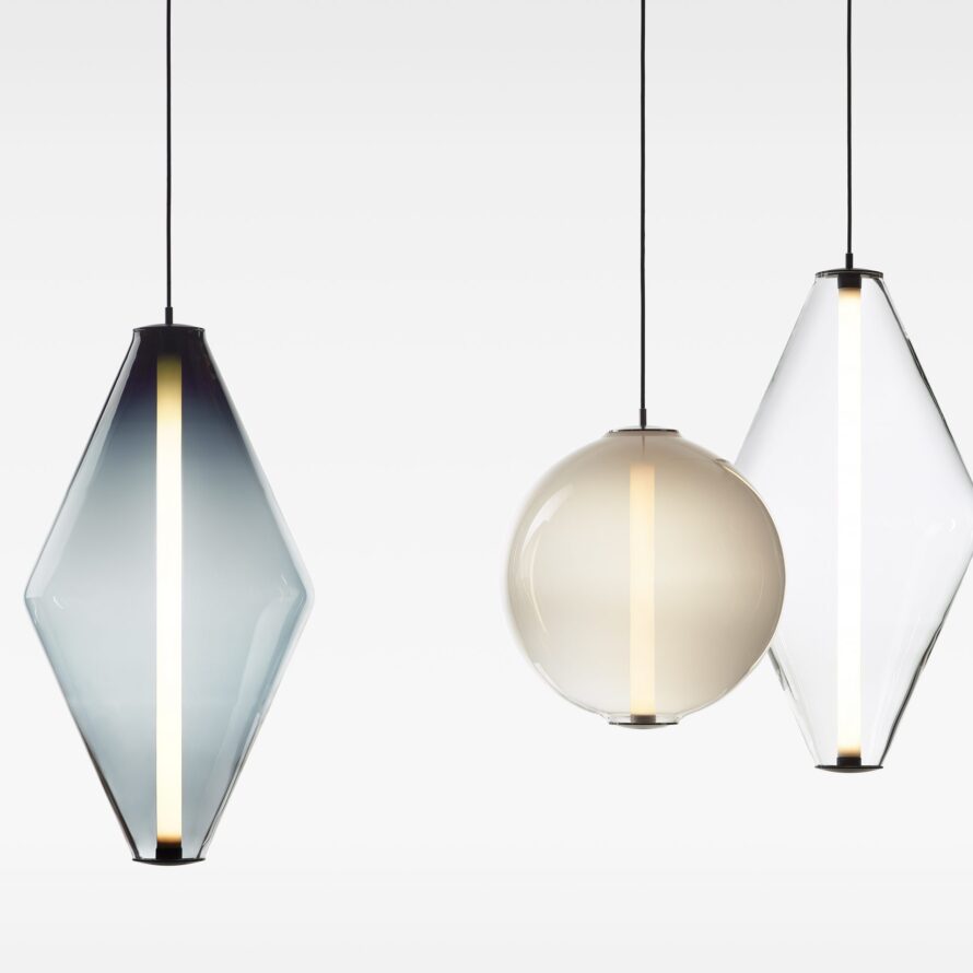 BOMMA Buoy collection white double cone pendant, luxury contemporary lighting La Jolla