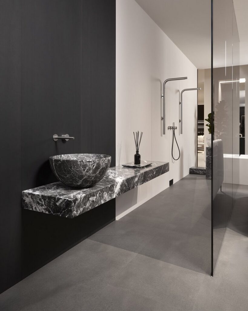 Cartesio by AL Studio clean geometric bathroom cabinet, Italian design San Diego