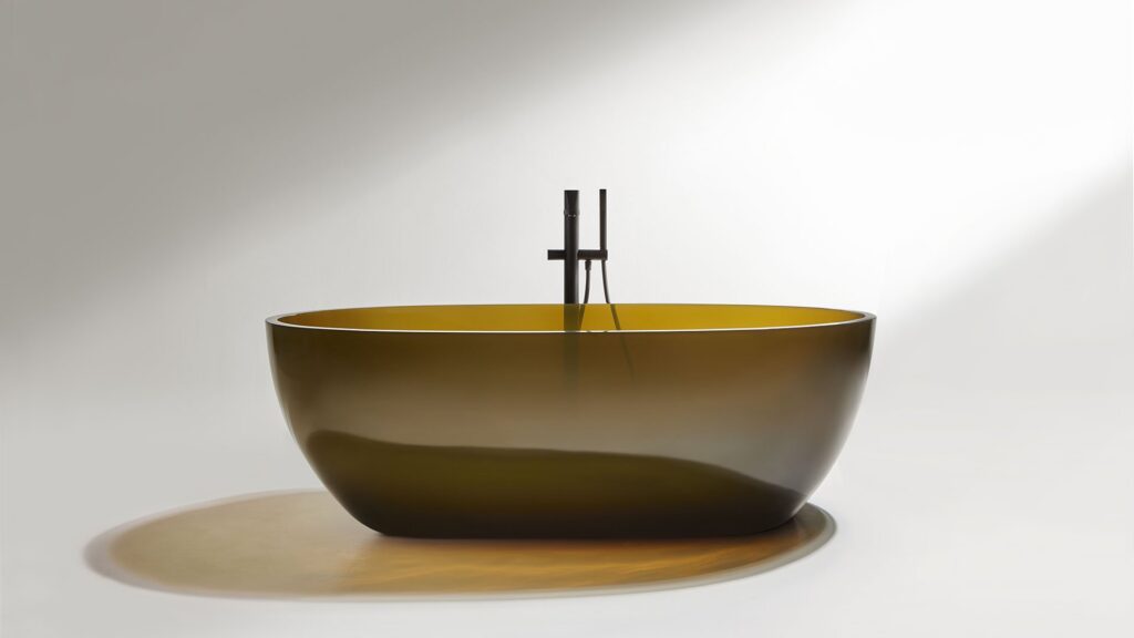 antoniolupi Reflex translucent resin bathtub in 12 colors, La Jolla showroom