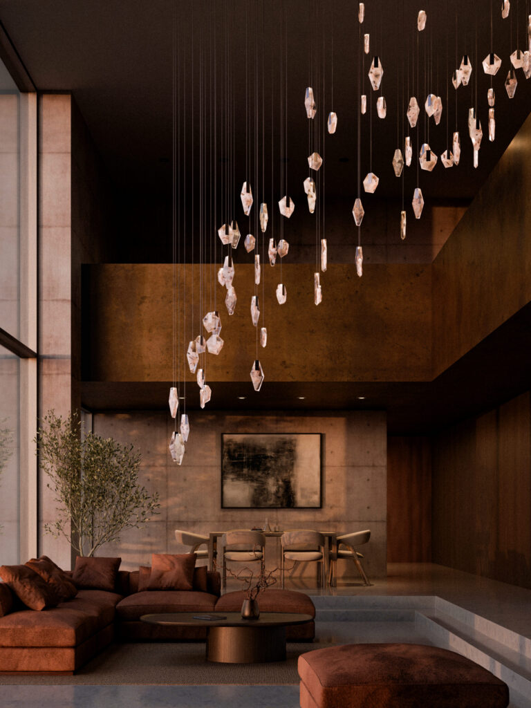 BOMMA Fragments recycled glass constellation pendant lighting with app control
