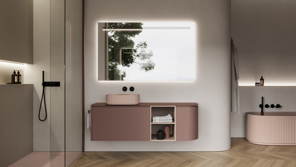 Idea Group Italian bathroom vanity and storage collection at Unscripted Spaces La Jolla