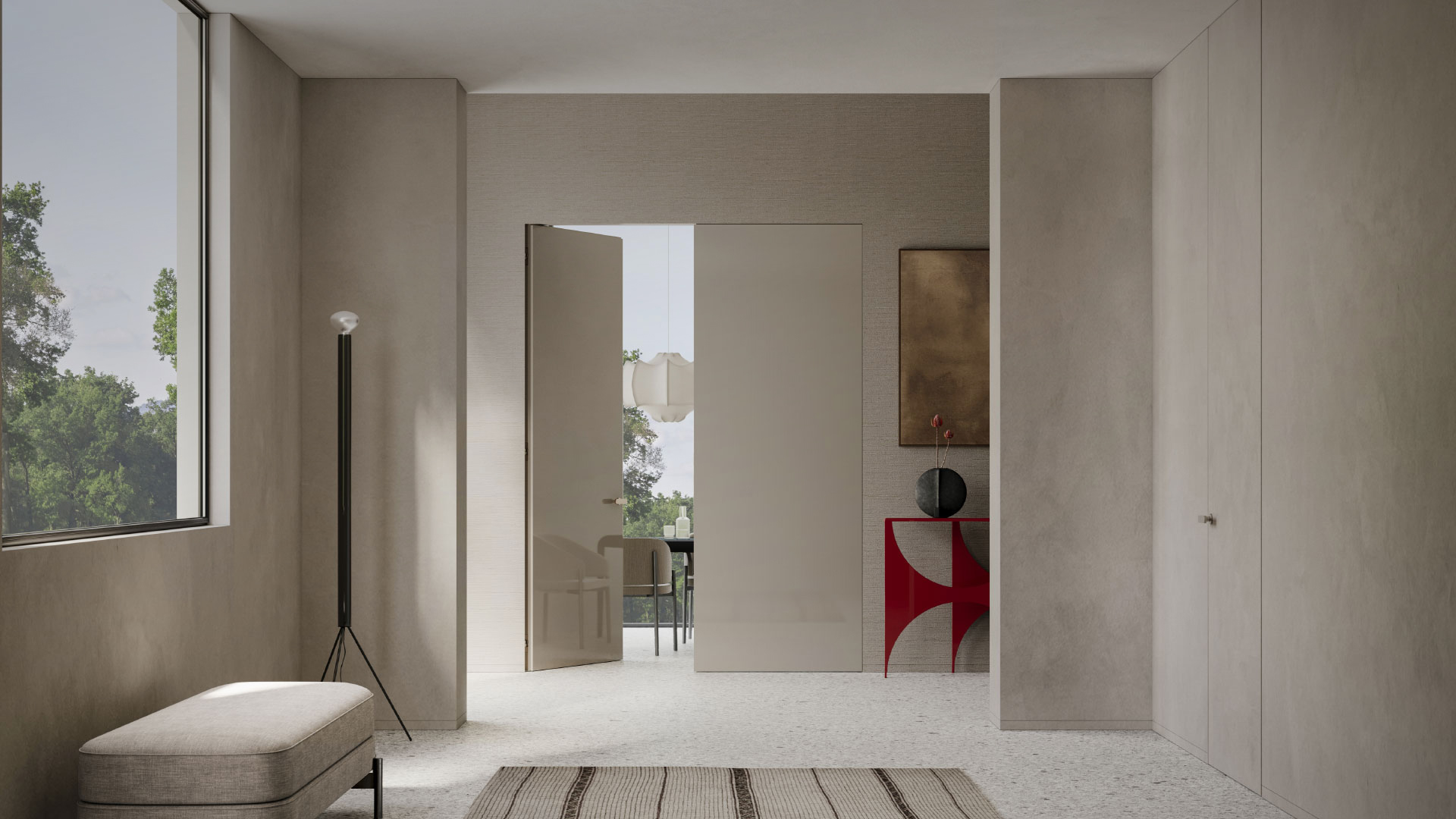 Lualdi frameless Italian interior door system on display at Unscripted Spaces La Jolla