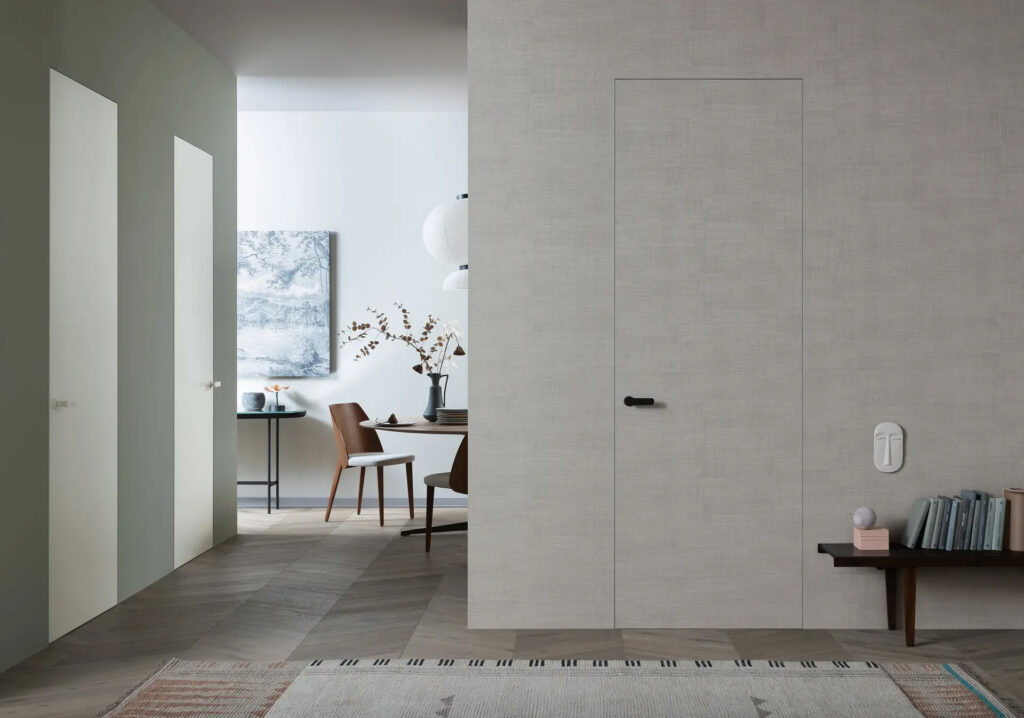 Lualdi Rasomuro frameless flush hinged door with no casing or jamb