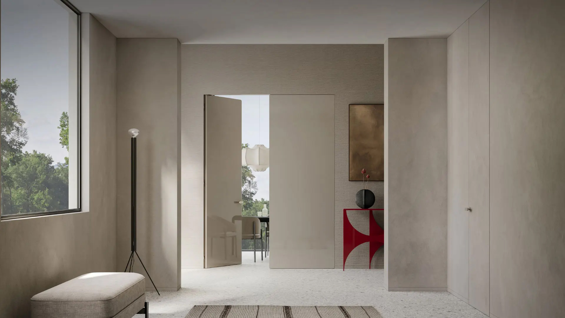 Lualdi frameless Italian interior door system on display at Unscripted Spaces La Jolla