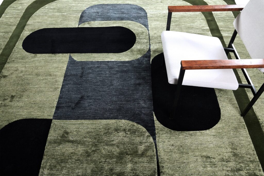 Mehraban Milan contemporary rug in wool and bamboo silk by Cesar Geraldo