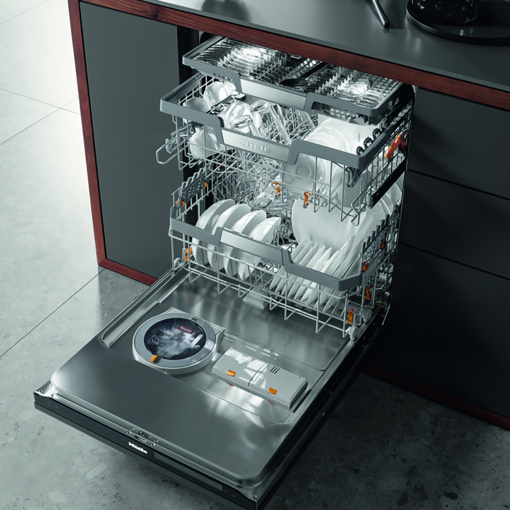 Miele fully integrated panel-ready dishwasher in ADA height for European cabinetry