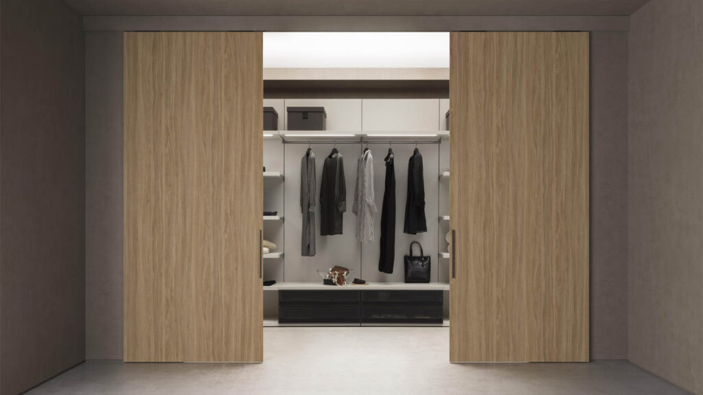 Pianca Italian custom walk-in closet system on display at Unscripted Spaces La Jolla