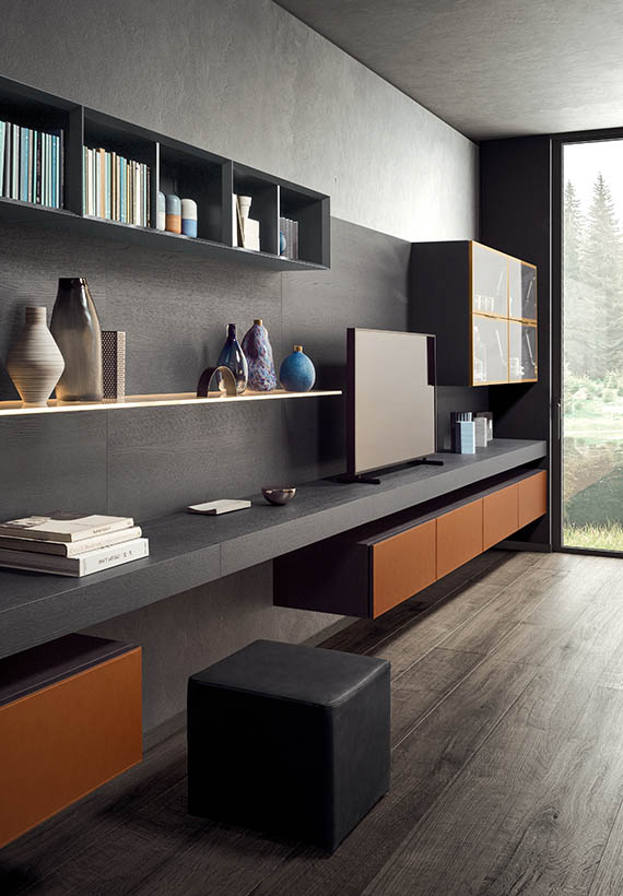 Pianca bookcases allow the living area to be optimally customised