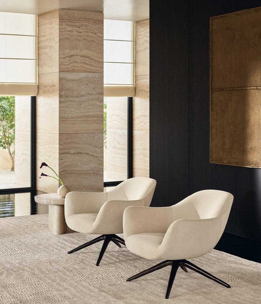 Poliform MAD swivel armchair for bedroom or living room