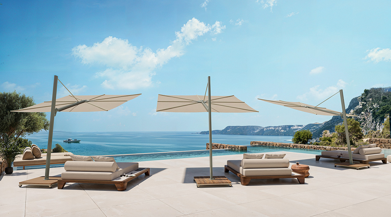 Umbrosa outdoor parasol collection for coastal California living at Unscripted Spaces La Jolla